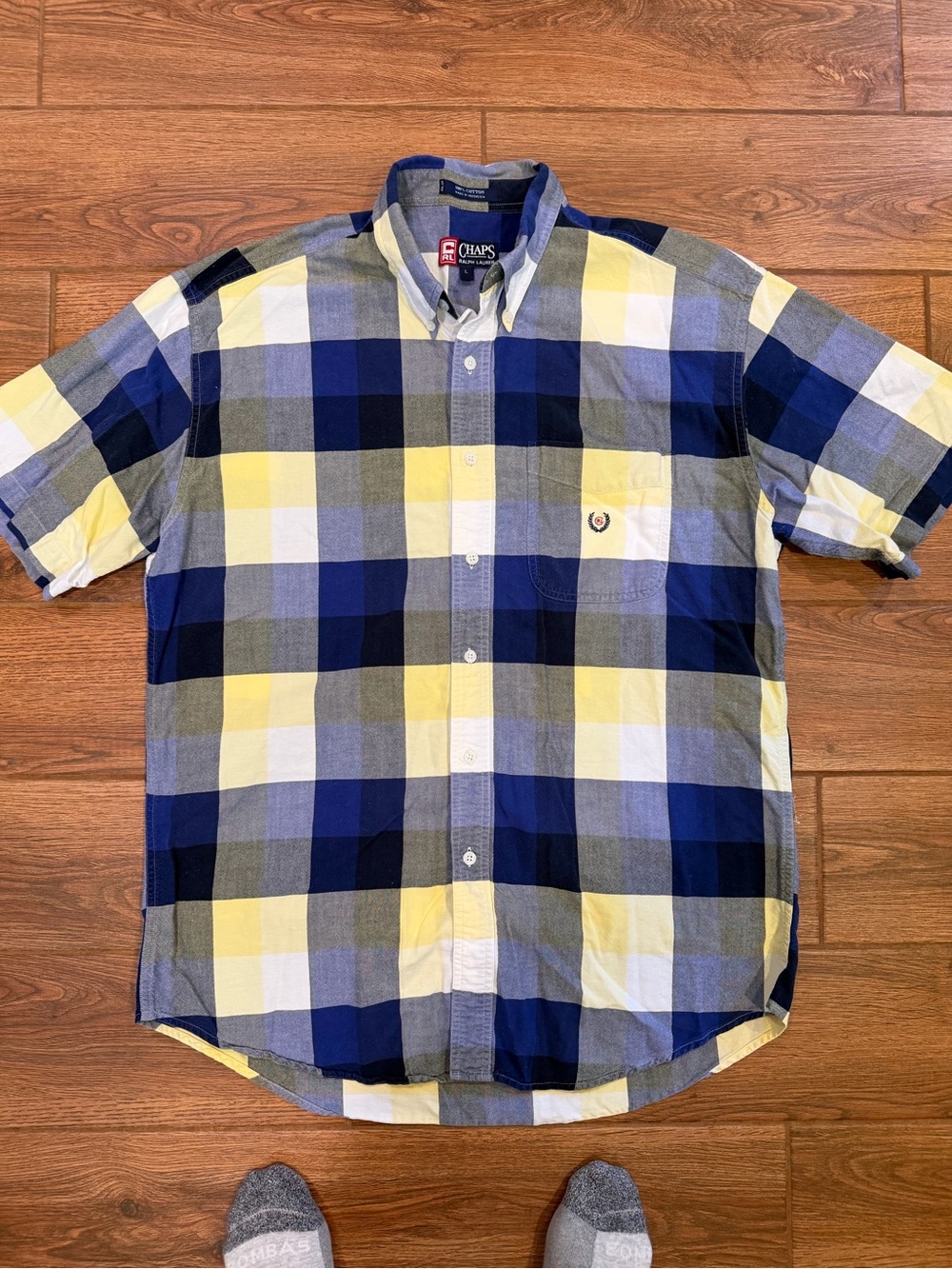 Vintage ralph Lauren Chaps Men’s Plaid Short-Sleeve Button-Down Shirt / large